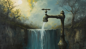 illustration fantastique eau cascade robinet